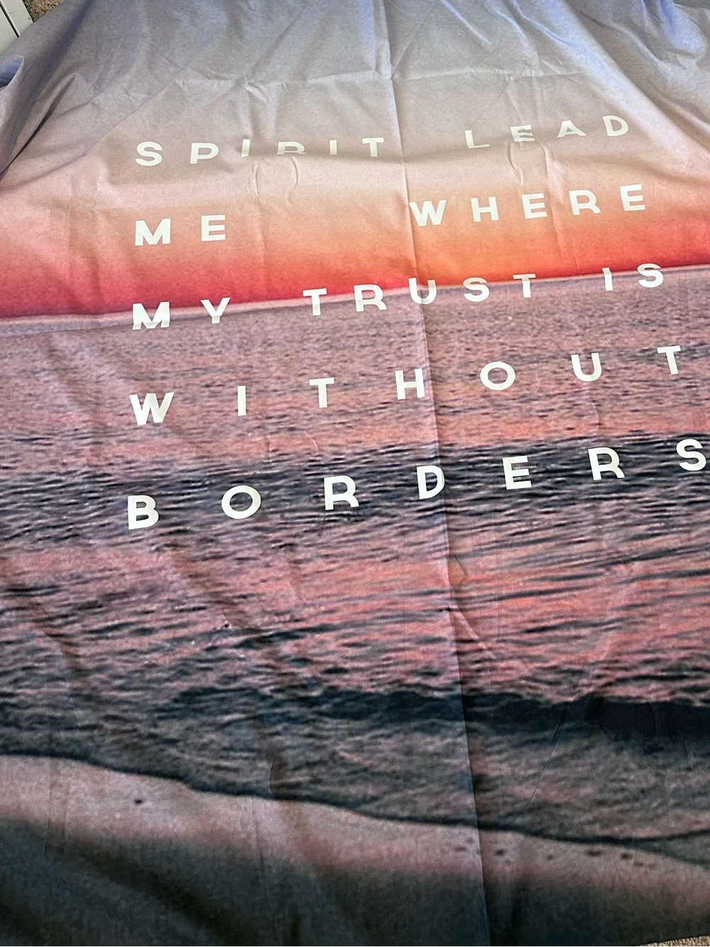 “Oceans” by Hillsong Worship Ombre Sunset Tapestry
